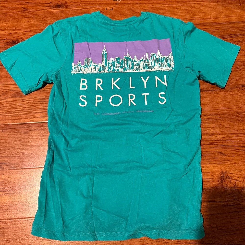 Cotton On Teal BRKLYN Sports Graphic T-Shirt Size S